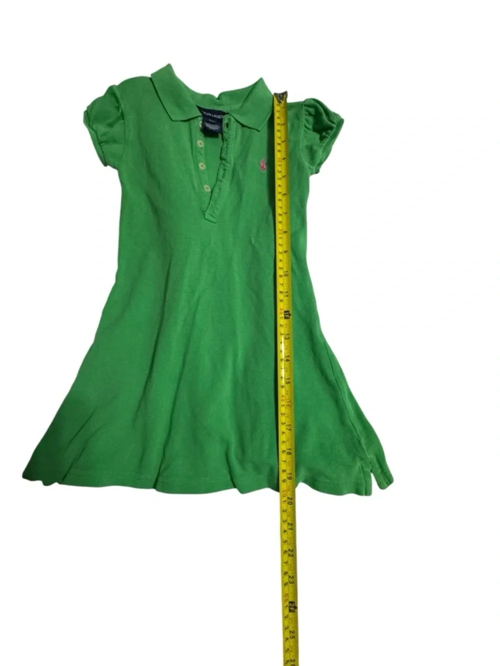 Ralph Lauren Bright Green Polo Dress with Button Placket